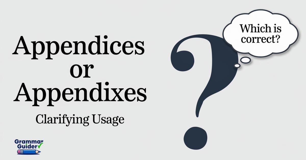 Appendices or Appendixes? Clarifying Usage