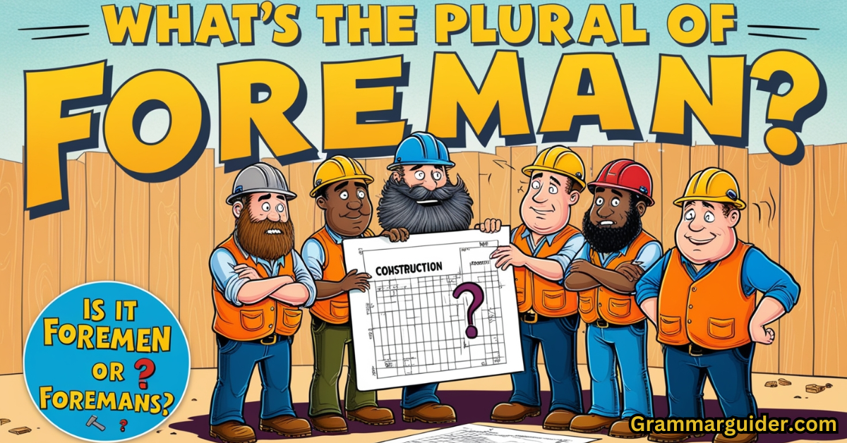 What's the Plural of Foreman Is it Foremen or Foremans