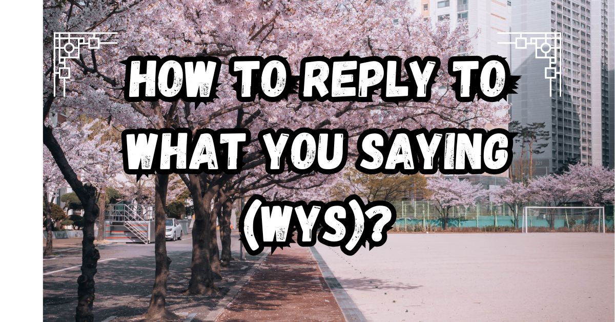 How To Reply To What You Saying (WYS)