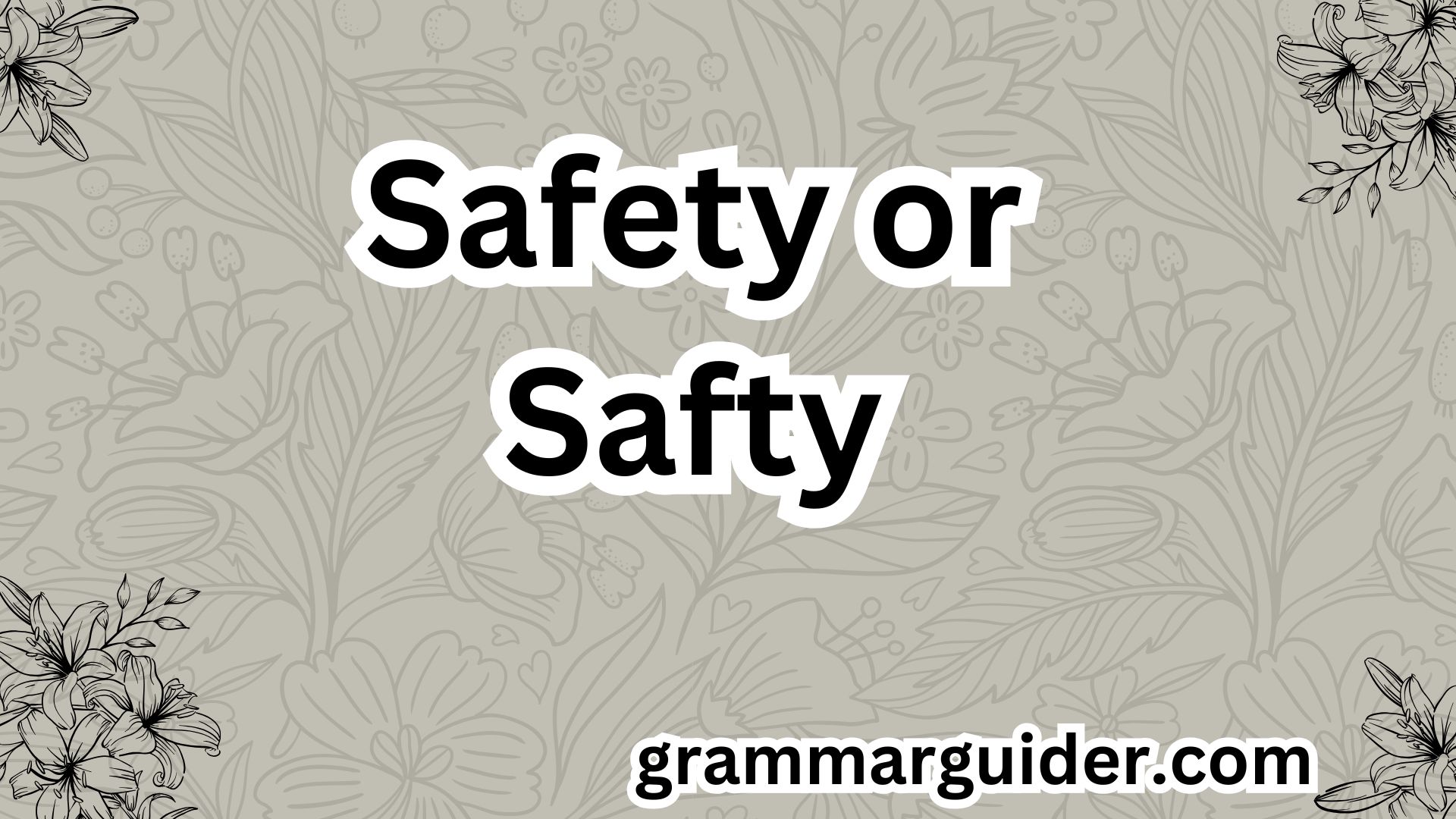 Safety or Safty Which Word Should You Use - Grammar Cove