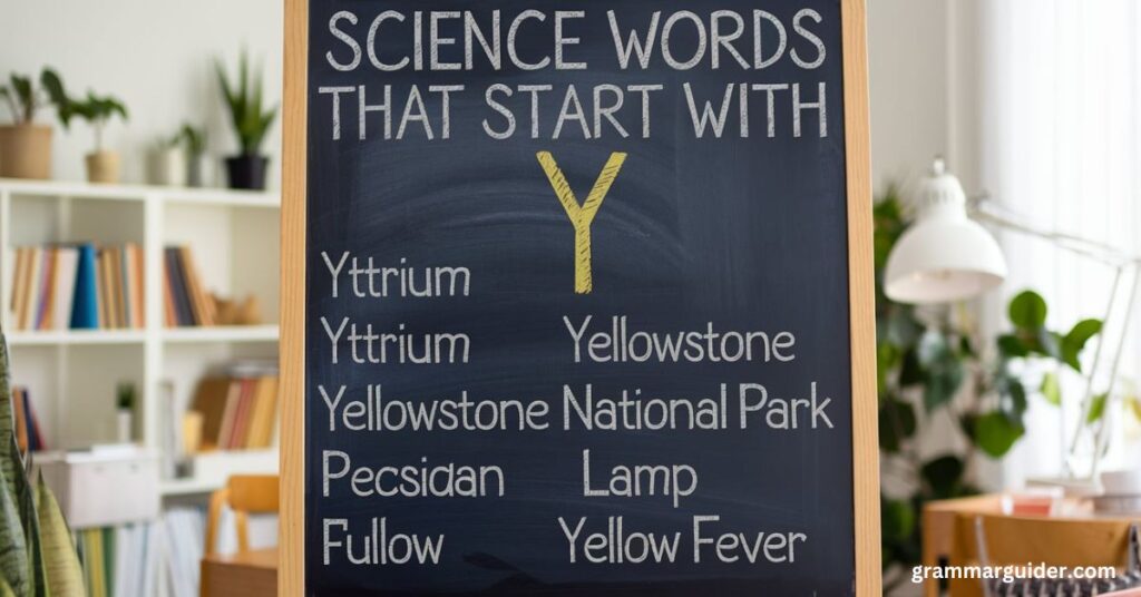 science words that start with y 