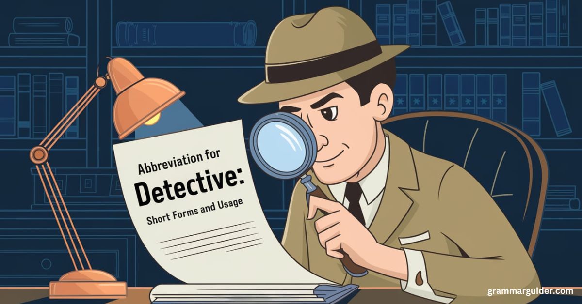 Abbreviation for Detective